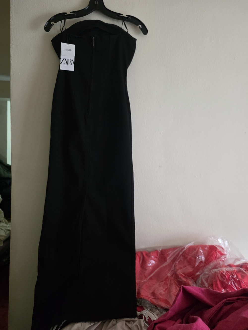 ZARA STRAPLESS FITTED DENIM DRESS FRAYED BLack BNWT - Picture 5 of 16